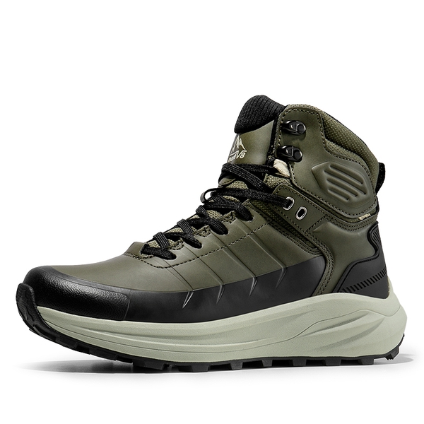 Men's Cap-Toe Waterproof Hiking Boots - ARMY GREEN -  0